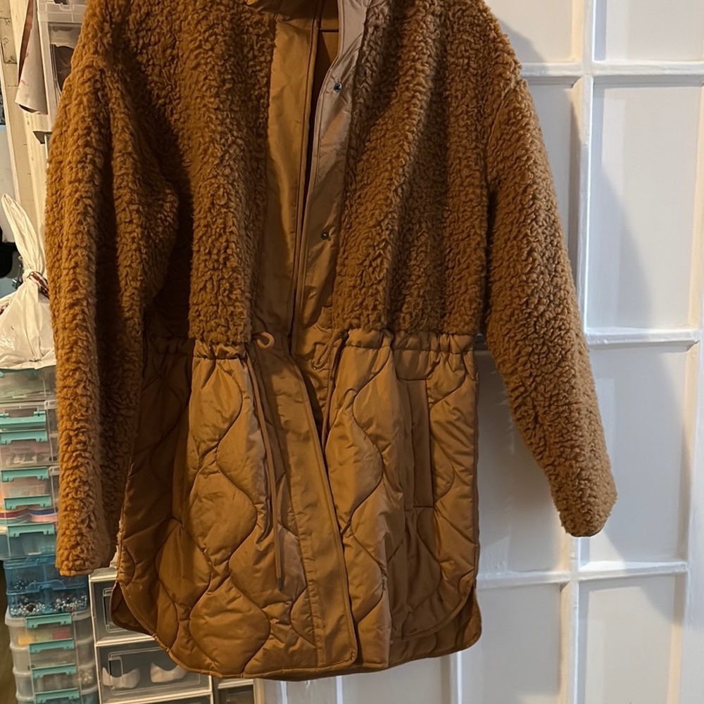Brown Sherpa and Quilted Jacket